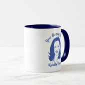 Kamala Harris Line Art Custom Text Tasse (VorderseiteRechts)