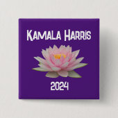 Kamala Harris Lotus 2024 Button (Vorderseite)