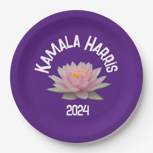 Kamala Harris Lotus 2024 Pappteller (Vorderseite)