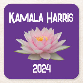 Kamala Harris Lotus 2024 Rechteckiger Pappuntersetzer