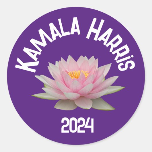 Kamala Harris Lotus 2024 Runder Aufkleber (Vorderseite)