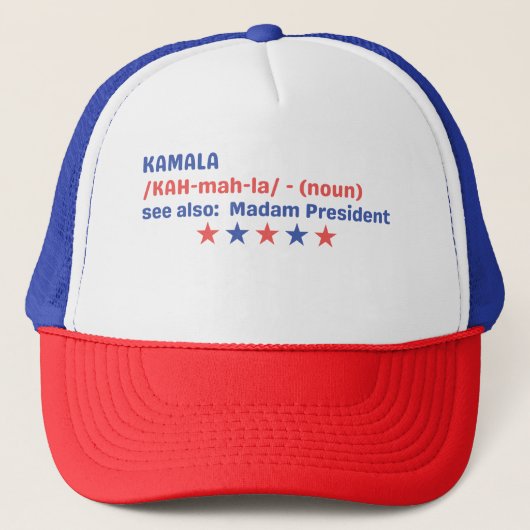 Kamala Harris lustige Definition 2024 Wahl Abstimm Truckerkappe (Vorderseite)
