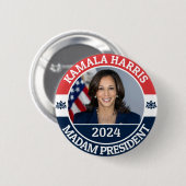 KAMALA HARRIS MADAM PRÄSIDENT BUTTON (Vorne & Hinten)