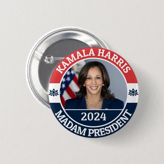 KAMALA HARRIS MADAM PRÄSIDENT BUTTON (Vorne & Hinten)