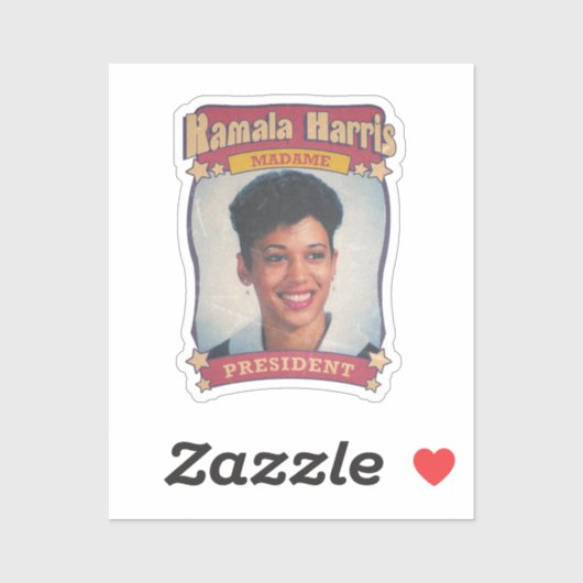 Kamala Harris Madame Präsident Retro Card Aufkleber (Blatt)