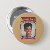 Kamala Harris Madame Präsident Retro Card Button (Vorne & Hinten)