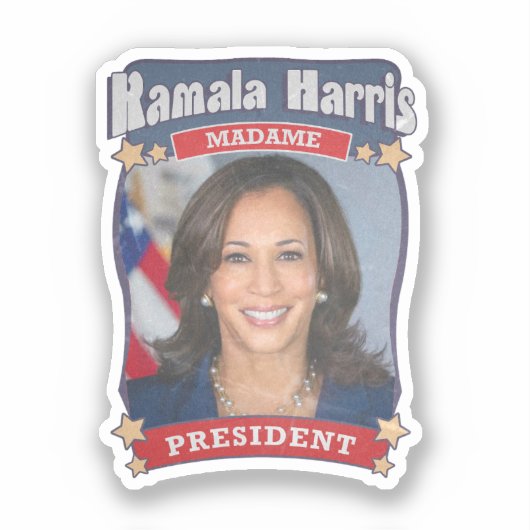 Kamala Harris Madame President Card Aufkleber (Vorderseite)