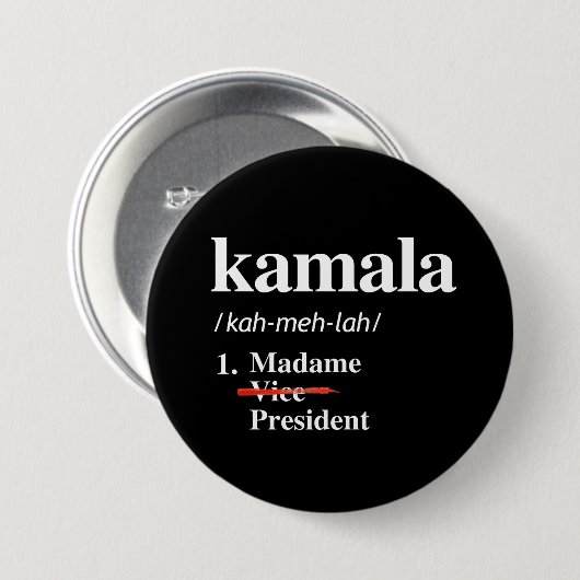Kamala Harris Madame Vizepräsident Button (Vorne & Hinten)