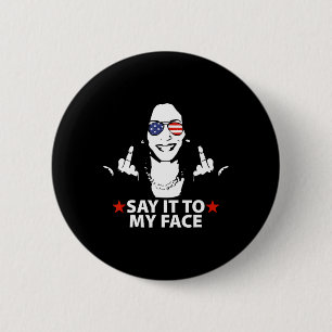 Kamala Harris Middle Finger sagen es zu meinem Ges Button