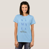 Kamala Harris mit Blume. Subtil. Babyblau T-Shirt (Vorne ganz)