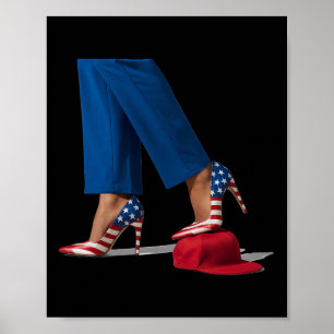 Kamala Harris mit hohen Absätzen auf Red Hat Poster