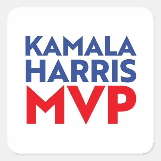Kamala Harris MVP 2024 Quadratischer Aufkleber (Vorderseite)