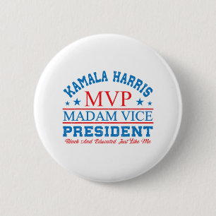 Kamala Harris Mvp Vizepräsidentin Black and E Button