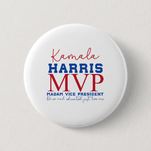 Kamala Harris Mvp Vizepräsidentin Black and E Button