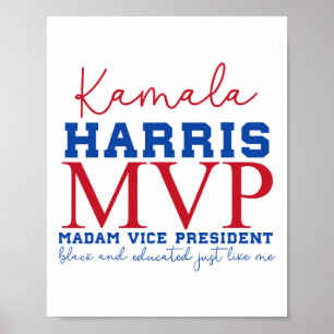Kamala Harris Mvp Vizepräsidentin Black and E Poster