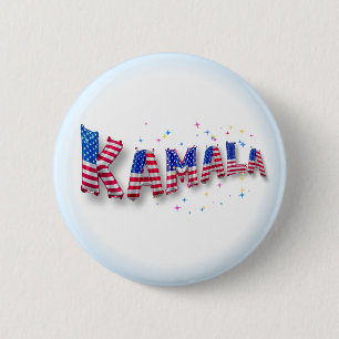 Kamala Harris Niedlich American Flag Balloon Alpha Button