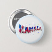 Kamala Harris Niedlich American Flag Balloon Alpha Button (Vorne & Hinten)