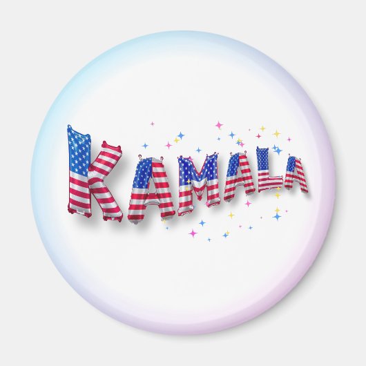 Kamala Harris Niedlich American Flag Balloon Alpha Magnet (Vorne)