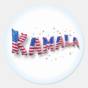 Kamala Harris Niedlich American Flag Balloon Alpha Runder Aufkleber