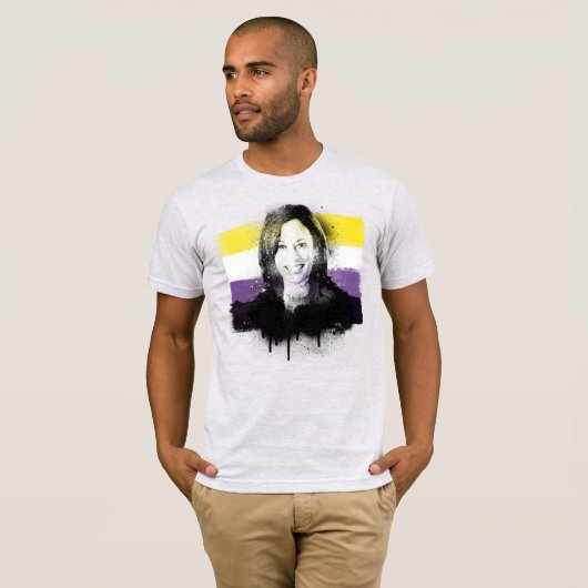 Kamala Harris Nonbinary-Pride-T - Shirt (Vorne ganz)