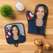 Kamala Harris Ofenhandschuh & Topflappen-Set (Oben Unten)
