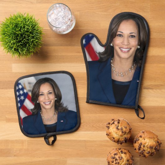Kamala Harris Ofenhandschuh & Topflappen-Set (Oben Unten)