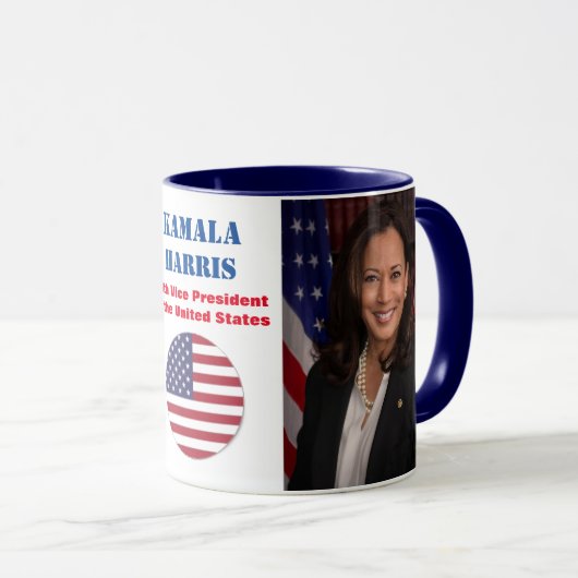 Kamala Harris Offiziell Portrait Kaffee Tasse (VorderseiteRechts)