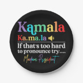 Kamala Harris Pappteller (Vorderseite)