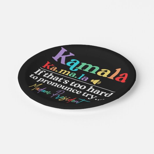Kamala Harris Pappteller (Schrägansicht)