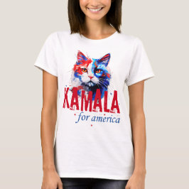 Kamala Harris Patriotic Cat T - Shirt