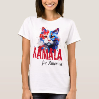 Kamala Harris Patriotic Cat T - Shirt