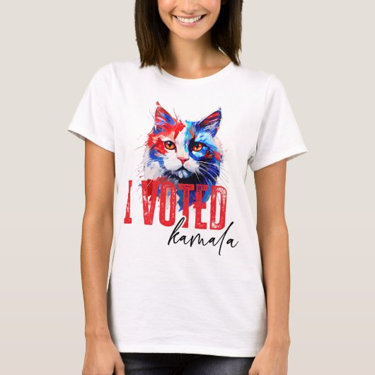 Kamala Harris Patriotic Cat T - Shirt (Vorderseite)