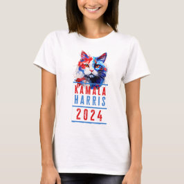 Kamala Harris Patriotic Cat T - Shirt