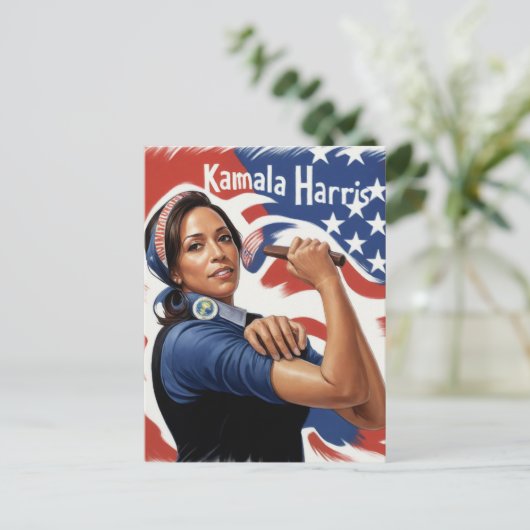 Kamala Harris Patriotic Postkarte (Stehend Vorderseite)