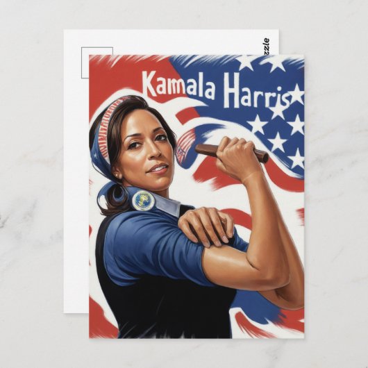 Kamala Harris Patriotic Postkarte (Vorne/Hinten)