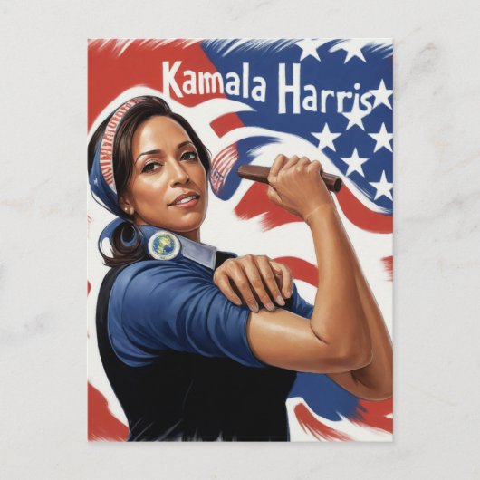 Kamala Harris Patriotic Postkarte (Vorderseite)