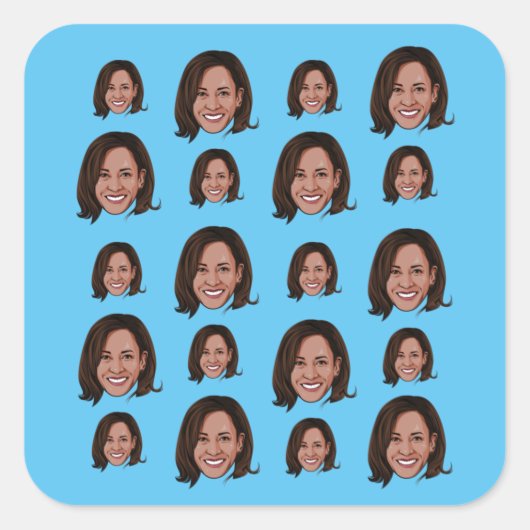 Kamala Harris Pattern Quadratischer Aufkleber (Vorderseite)