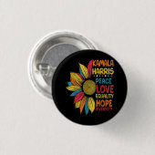 Kamala Harris Peace Liebe Equality Hope Diversity Button (Vorne & Hinten)