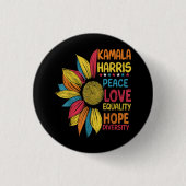 Kamala Harris Peace Liebe Equality Hope Diversity Button (Vorderseite)