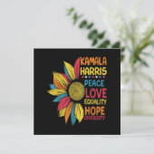 Kamala Harris Peace Liebe Equality Hope Diversity Einladung (Stehend Vorderseite)