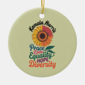 Kamala Harris Peace Liebe Equality Hope Diversity Keramik Ornament (Vorne)