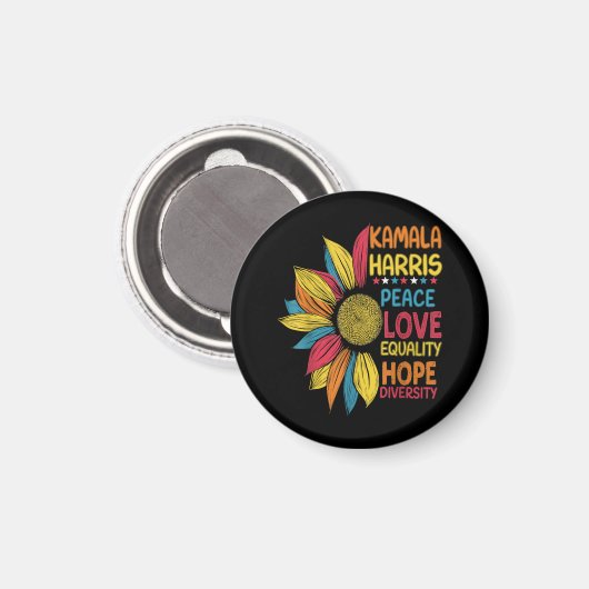 Kamala Harris Peace Liebe Equality Hope Diversity Magnet (Vorderseite/Rückseite)
