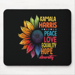 Kamala Harris Peace Liebe Equality Hope Diversity Mousepad