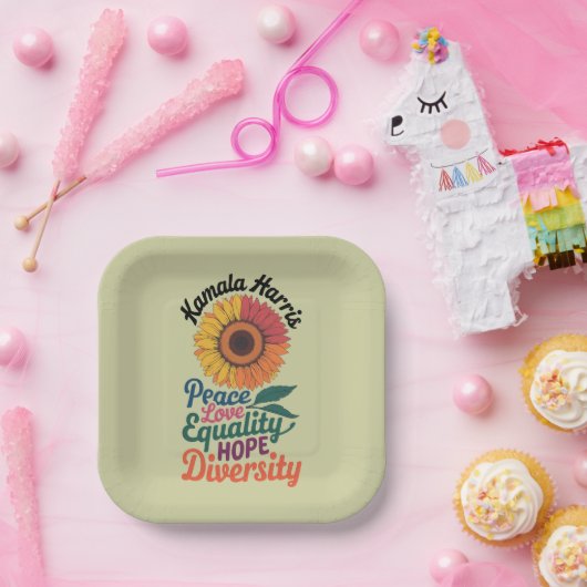 Kamala Harris Peace Liebe Equality Hope Diversity Pappteller (Party)