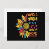 Kamala Harris Peace Liebe Equality Hope Diversity Postkarte (Vorne/Hinten)
