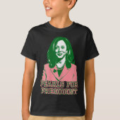 Kamala Harris Pink & amp, grüner Präsidentschaftsk T-Shirt (Vorderseite)