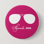 Kamala Harris Pink Aviators Button (Vorderseite)