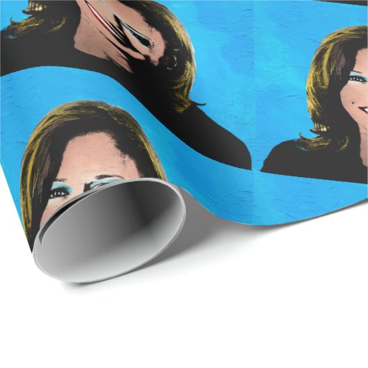 Kamala Harris Pop Art Geschenkpapier (Rolleneckpunkt)