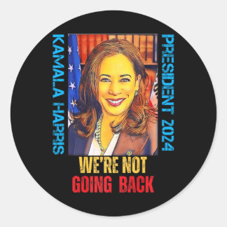 Kamala Harris Pop Art Präsident 2024 Wir sind nich Runder Aufkleber