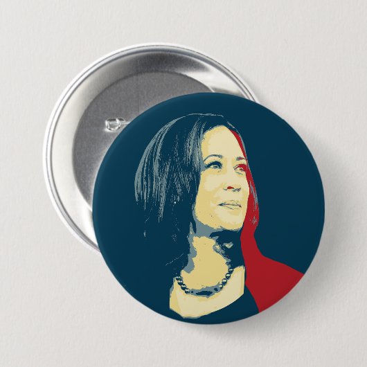 Kamala Harris Portrait Button (Vorne & Hinten)